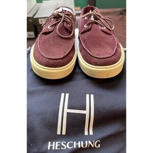 Heschung Paris Men’s Dock Shoe Size 11 Suede Lace Up New with Dust Bags